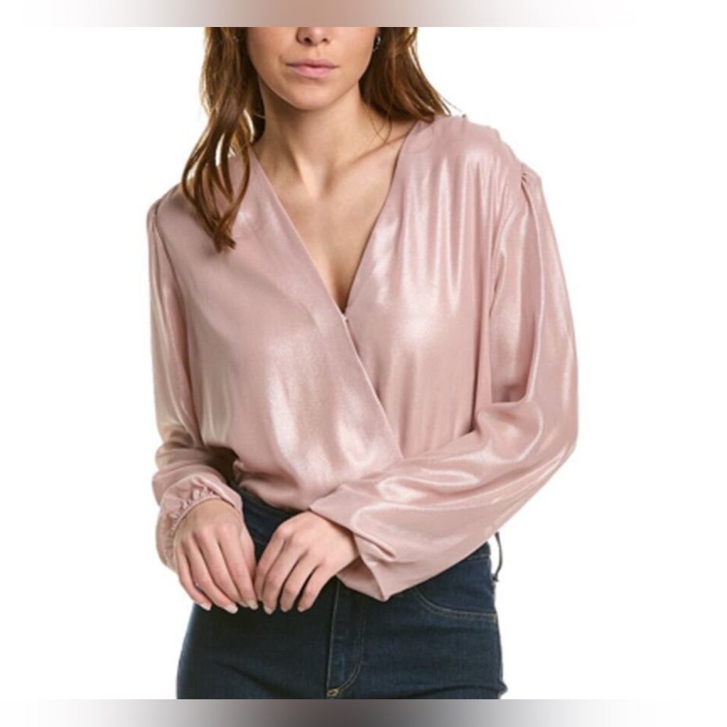 Bcbgmaxazria Rose Women's Metallic V Neck Bodysuit